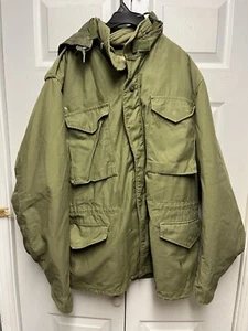Vintage Alpha Industries M65 Field Jacket Medium Regular OG107 Cold Weather Coat - Picture 1 of 11