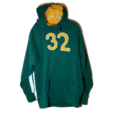 Moletom com capuz vintage Route 66 grande #32 verde/amarelo/branco pulôver  - Imagem 1 de 4