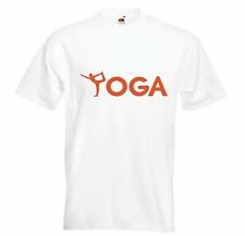 T-Shirt YOGA - ENTSPANNUNG - FITNESS - ERHOLUNG - GESUNDHEIT in Weiß
