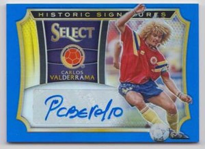 2015 Panini Select Historic Signatures Prizm Blue Auto Carlos Valderrama 17/99