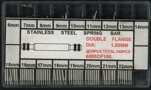 Promotional Set of 1.5mm Thick Double Flange Steel Spring Bar 6mm-22mm SDF150 - Picture 1 of 1