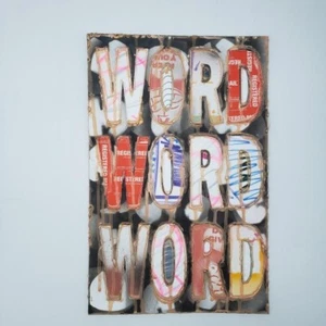 Word Art Original Painting Typography by AZ Text Based Artist Otis Bruhserko - Picture 1 of 4