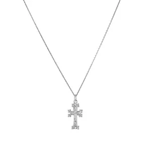 925 Sterling Silver Medieval Cross Box Chain Necklace - Picture 1 of 2