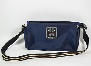 Bolso/cartera/maquillaje de 10 pulgadas Tommy Hilfiger Est 1985 azul marino de lona de colección - Imagen 1 de 5