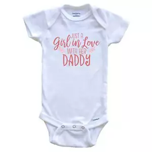 Just A Girl In Love With Her Daddy Baby Girl Cute One Piece Baby Bodysuit - Picture 1 of 2