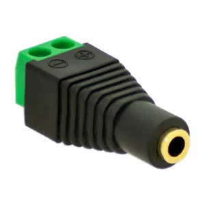 Conector jack adaptador de 3,5 mm > Bloque de terminales 2 pines tornillo abrazaderas chapado en oro - Imagen 1 de 10