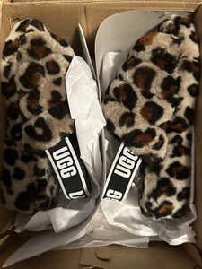 UGG Ciabatta donna Fluff Yeah Slide maculata stampa animalier taglia 6 - Foto 1 di 6