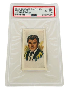 Wyatt Earp Barratt 1961 Wild West Cowboy Tabakkarte England PSA 8 LOW POP 2 sp - Bild 1 von 6