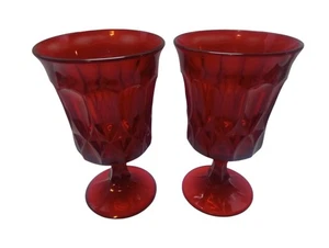 Set di 2 calici acqua vetro rosso rubino prospettiva Noritake vintage 6,5" - Foto 1 di 2