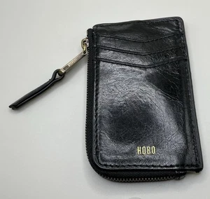Raro Difícil de Encontrar De Colección Hobo Kane Cuero Negro Pequeña Cartera de Identificación Portatarjetas con Cremallera - Imagen 1 de 3