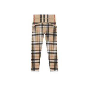 (Kids) Burberry Contrast Check Stretch Jersey Leggings Archive Beige - Picture 1 of 2