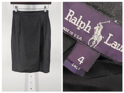 Ralph Lauren фиолетовый коллекции кашемир смесь серый уголь юбка винтажный 90-х США 25" - Изображение 1 из 4