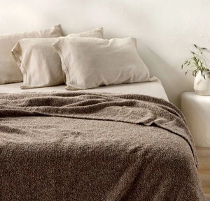 🌻 Casaluna Brown  Full/Queen Boucle Blanket Warm 🆕AS SHOWN - Picture 1 of 7