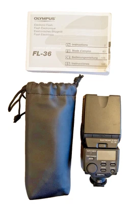 Olympus FL 36 Shoe Mount Flash with soft pouch and instruction booklet. - image 1 of 4