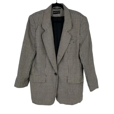 Blazer Giorgio Sant Angelo Pata de Gallo Lana Botón Único Estilo Clásico Mujeres 14 Foto 1 de 4