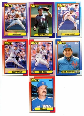 Lote de (7) tarjetas de béisbol Topps 1990 - Mets de Nueva York Foto 1 de 2