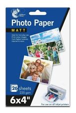 6x4 Matt Finish Photo Paper 26 Sheets 235 gsm Printer Inkjet Photo Paper