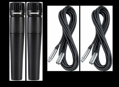(2) New Shure SM57 Mics and Cables Authorised Dealer Make Offer Buy It Now! - Image 1 of 4