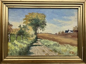 Impressionist Valdemar Hartnack Sommerlandschaft mit Feldweg und Bauernhaus  - Bild 1 von 17