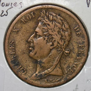 French Colonies 1825 5 Centimes 290032 combine shipping - Picture 1 of 2