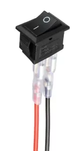 Mini Rocker Switch T85 KCD1-101 2 Pin SPST Toggle Switch with Wiring Black - Picture 1 of 5