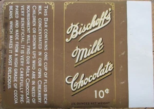 Chocolate Bar 1910 Label, Bischoff's Milk Chocolate, Ballston Spa NY Color Litho - Picture 1 of 1
