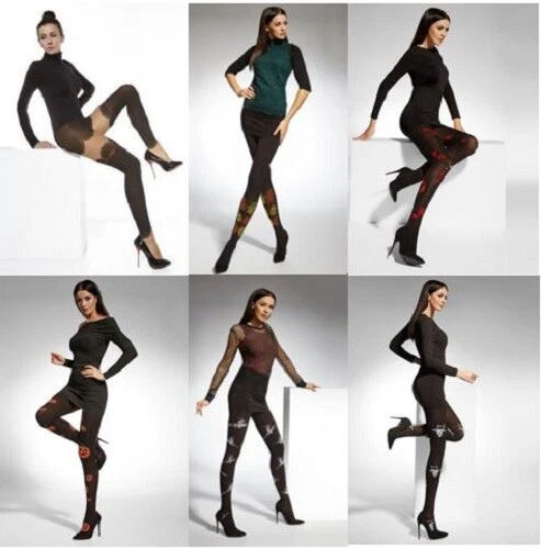 günstige Damenstrumpfhose,schwarz,Mikrofaser 40 Den,Kürbis,Hexe,Fisch - Bild 1 von 1