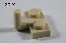 20 X LEGO 1x2 Modified Plate With Bar Arm up Horizontal Tan 4623B Genuine
