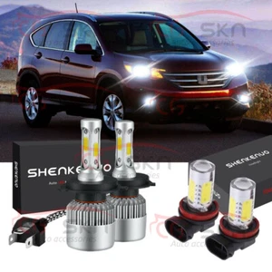 For Honda CR-V 2007-2014 CRV Hi/Lo Beam Headlight + Fog Light 8000K LED Bulbs 4x - Picture 1 of 12