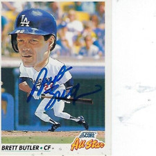 BRETT BUTLER SIGNED 1991 SCORE #778 - LOS ANGELES DODGERS