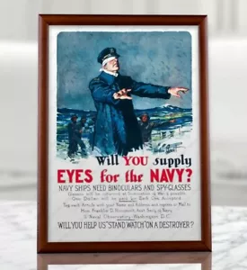 Poster di propaganda della Marina degli Stati Uniti prima guerra mondiale - riproduzione riproduzione stampa USMC replica marina - Foto 1 di 75