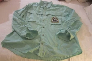Preowned Men's Size XL L.L. Bean Aqua Colored Shirt with Appalachian Trail Patch - Picture 1 of 6