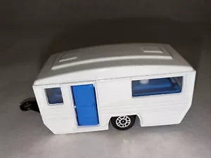 Vintage 1960's CORGI JUNIORS Die Cast Caravan White Blue Trailer 1/64 Scale C10 - Picture 1 of 7