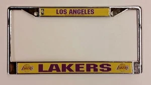 NBA Los Angeles Lakers Metal License Plate Frame (Deluxe Chrome) - Picture 1 of 1