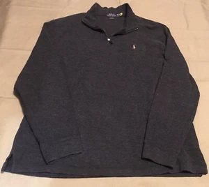 Suéter Polo Ralph Lauren Doble Tejido Cuarto Cremallera Gris Talla XXL - Imagen 1 de 8