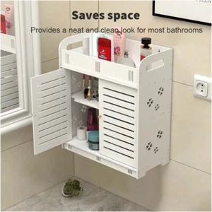3Tier Floating Wall Mount Bathroom Storage Rack Display Shelf Shower Caddy White - Picture 1 of 12