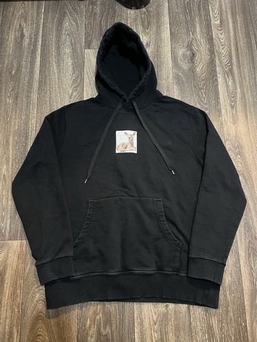 Burberry London Felpa con Cappuccio Uomo Nero Stampa Bambi Cotone L