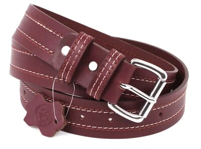 Cinturón de cuero de búfalo genuino para hombre GRULO COMPLETO 1-1/2 ancho hecho a mano EE. UU. por Amish Foto 1 de 4