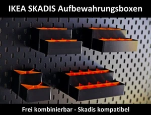 Aufbewahrungsbox Set passend für Ikea Skadis Lochwand - Skadis kompatibel - Picture 1 of 15