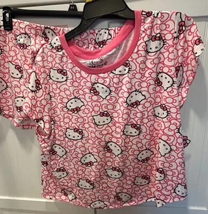 NWT Sanrio Hello Kitty Womans 2pc short pajama set sz Large pink/white - Picture 1 of 5