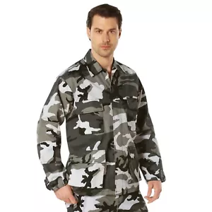 Mens City Camouflage Military BDU Shirt Tactical Uniform Army Coat Army Fatigues - Picture 1 of 7