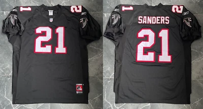 Camiseta Deion Sanders Atlanta Falcons Reebok autêntica etiqueta capacete costurada masculina 56 - Imagem 1 de 4