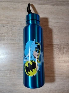 DC Comics Batman Stainless Steel Bottle with Strap NEW Silver Buffalo - Picture 1 of 4