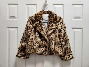 Ann Taylor Damen-Dinnerjacke Loft Kunst Leopardenfell Langarm Crop S - Bild 1 von 8