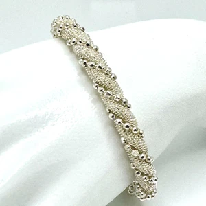 Tiffany & Co Elsa Peretti Sterling Silver Mesh Twist Bangle Bracelet 925 - Picture 1 of 9
