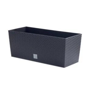 Anthracite Flower Pot 510mm x 190mm x 180mm Rattan Flowerpot Planter - Picture 1 of 5