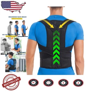 Verstellbare Rückenbandage Haltungskorrektor - Unisex Schmerzlinderung Unterstützung - Bild 1 von 9