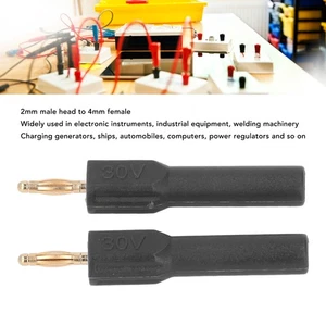 10Pcs Banana Plugs Connector 2mm Male To 4mm Female Adapter Gold Plated Bra ZC - Picture 1 of 24