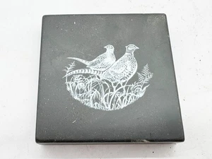 WELSH SLATE COASTER PLAQUE PHEASANT DESIGN HANDMADE BACCHANTE CRAFTS WALES - Picture 1 of 6