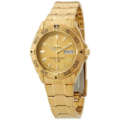 Reloj deportivo para hombre Seiko 5 esfera dorada automático SNZB26J1 Foto 1 de 4